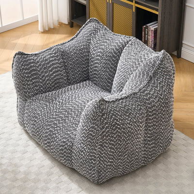 Grey Chenille Foam-Filled Lazy Sofa Chair for Living Room