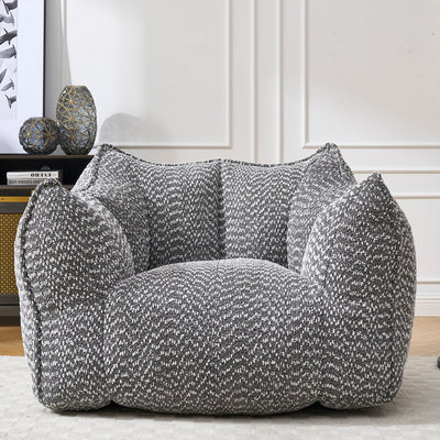 Grey Chenille Foam-Filled Lazy Sofa Chair for Living Room