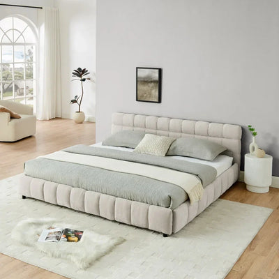 King Size Upholstered Bed Frame with Storage