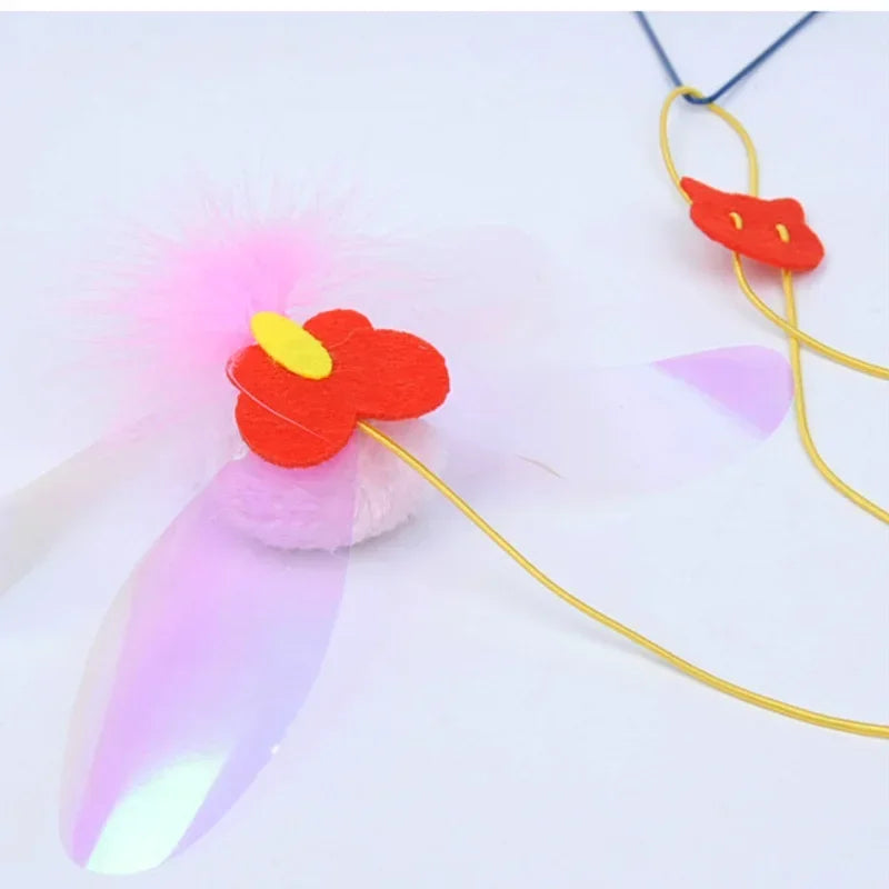 Interactive Cat Mouse Toy – Hanging Retractable Teaser Stick with Scratch Rope