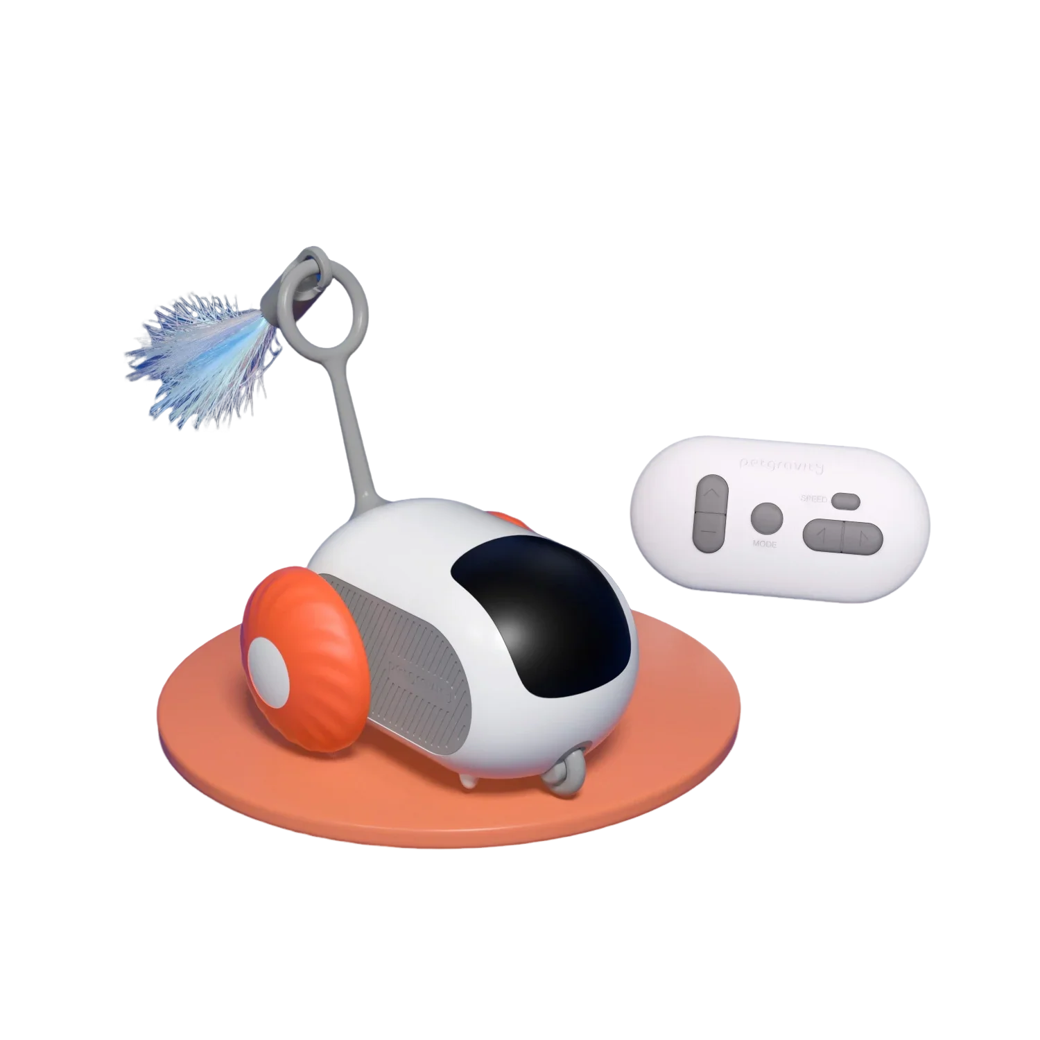 Interactive Remote-Controlled Cat Toy – Racing Car with Feather Teaser & Rat Design
