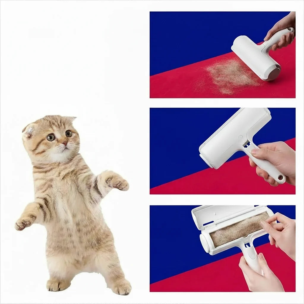 Pet Hair Remover Roller - Dog & Cat Fur Remover with Self-Cleaning Base - Efficient Animal Hair Removal Tool - Perfect for Furni