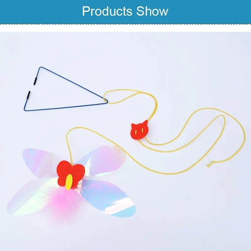 Interactive Cat Mouse Toy – Hanging Retractable Teaser Stick with Scratch Rope