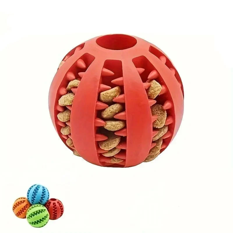 Dog Toy Ball, Nontoxic Bite Resistant Toy Ball for Pet Dogs Puppy Cat, Dog Pet Food Treat Feeder Chew Tooth Cleaning Ball