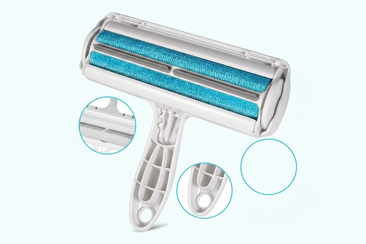 Pet Hair Remover Roller - Dog & Cat Fur Remover with Self-Cleaning Base - Efficient Animal Hair Removal Tool - Perfect for Furni