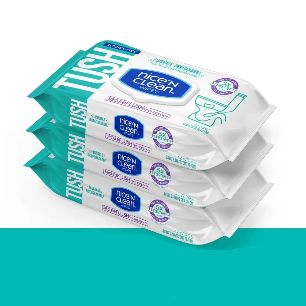Alcohol-Free Flushable Earth-Friendly, Green-Rated Pet Wipes For Sensitive Skin Aloe & Vitamin E 3 Packs 126 Total Wipes