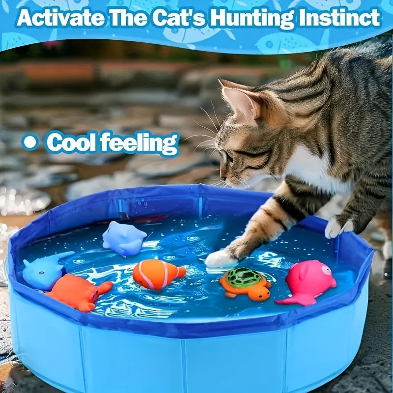 Pet Play Pool for Dogs & Cats – Outdoor Water Pool for Play, Cooling & Training