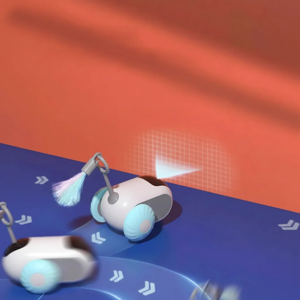 Interactive Remote-Controlled Cat Toy – Racing Car with Feather Teaser & Rat Design